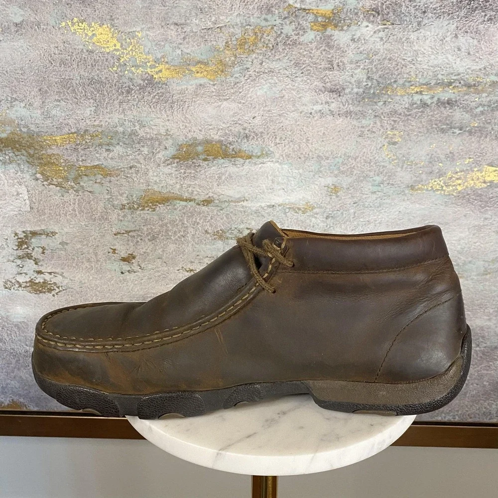 Twisted X Chukka Boots Mens Size 11.5 M Brown Leather Steel Toe Slip Resistant